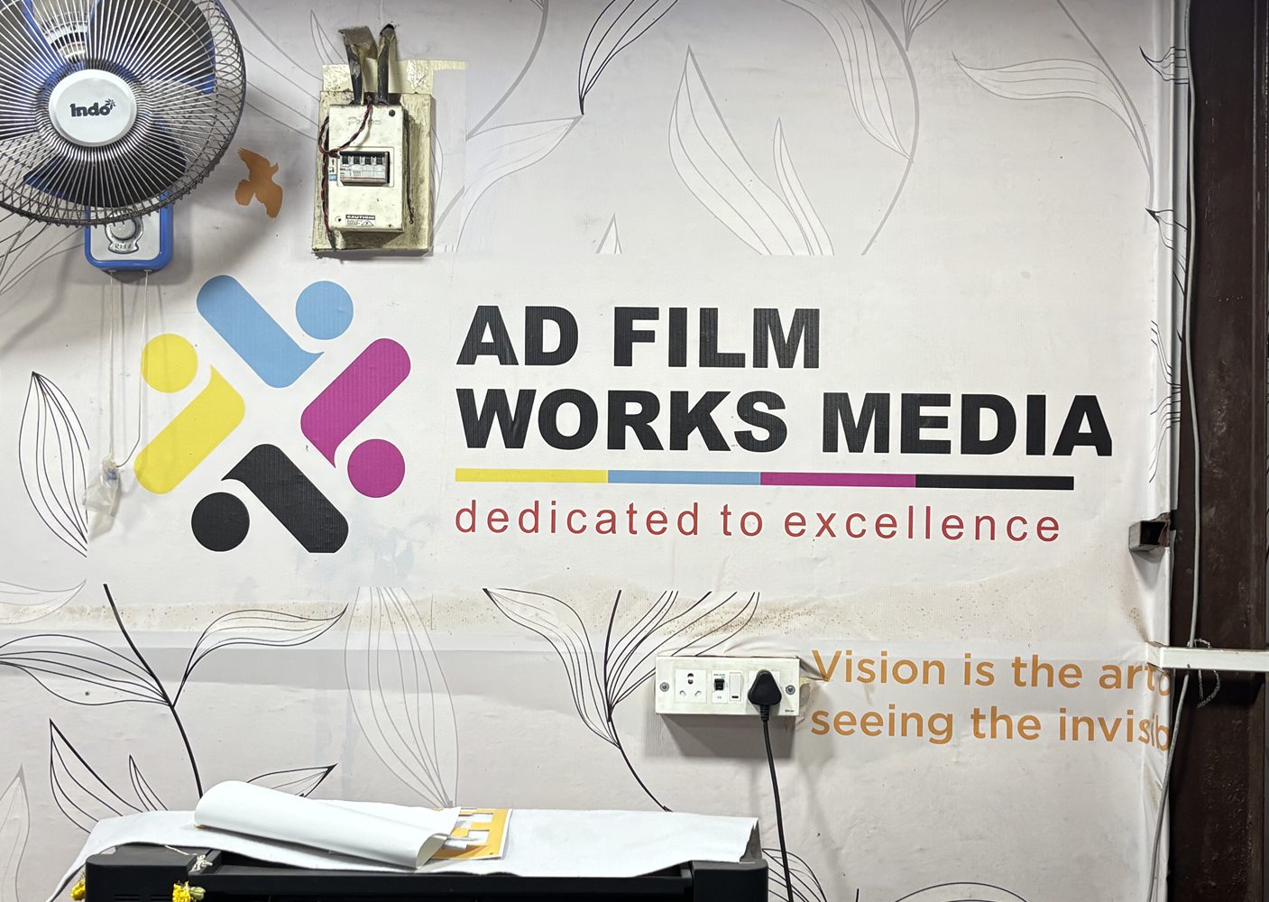 AD Film Works Media branding inside the production studio