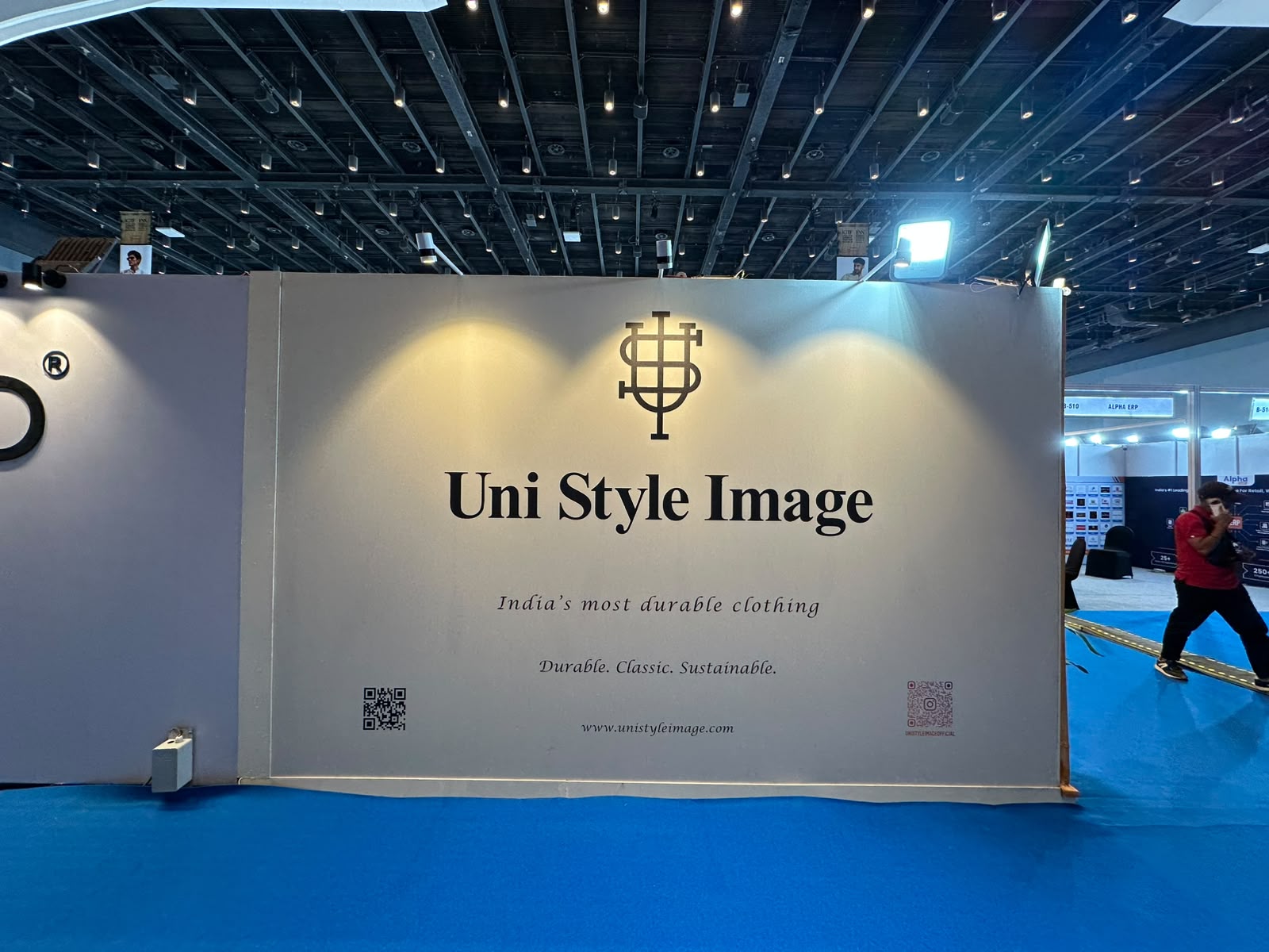 Uni Style Image exhibition branding with a custom apparel display
